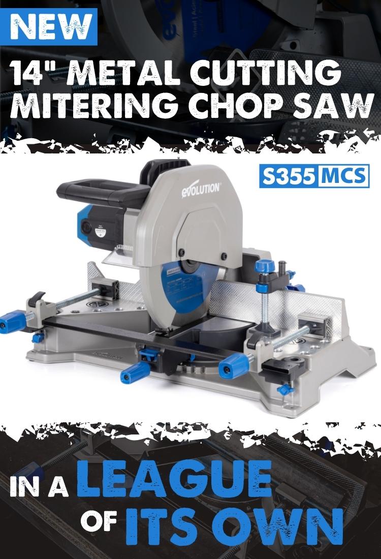 Evolution S380CPS: Metal Cutting Chop Saw With 14 In. Mild Steel Blade | 15  In. Blade Can Be Fitted