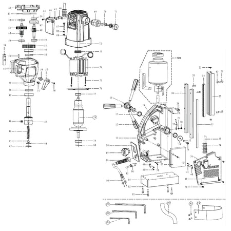 Evolution S28MAG Magnetic Drill Spare Parts