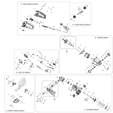 Evolution R300DCT+ 12 In. Concrete Saw Spare Parts (Body)