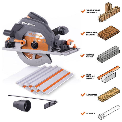 R185CCSX: Multi-Material Cutting Circular Saw 7-1/4 in. Blade - Evolution Power Tools LLC