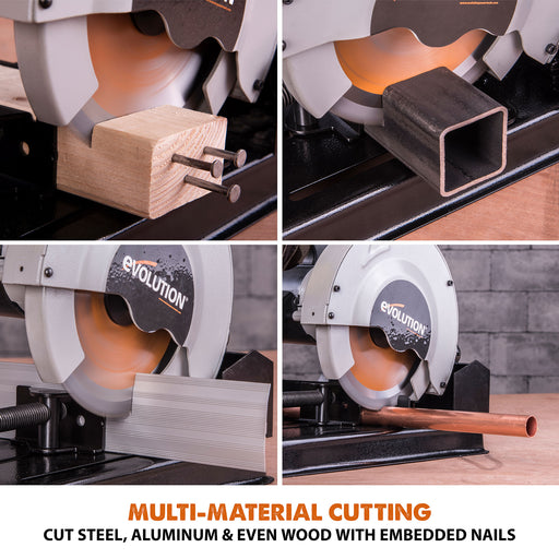 RAGE4: Multi-Material Cutting Chop Saw With 7-1/4 in. Blade - Evolution Power Tools LLC