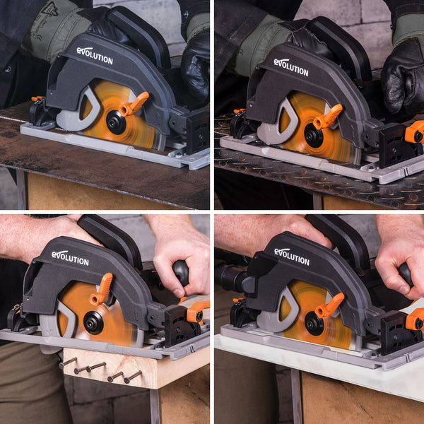 Evolution Power Tools R185CCS 7-1/4 TCT Multi-Material Cutting Circular  Saw, 7-1/4, Orange
