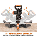 R255SMS-DB+: Dual Bevel Sliding Miter Saw With 10 in. Multi-Material Cutting Blade - Evolution Power Tools LLC