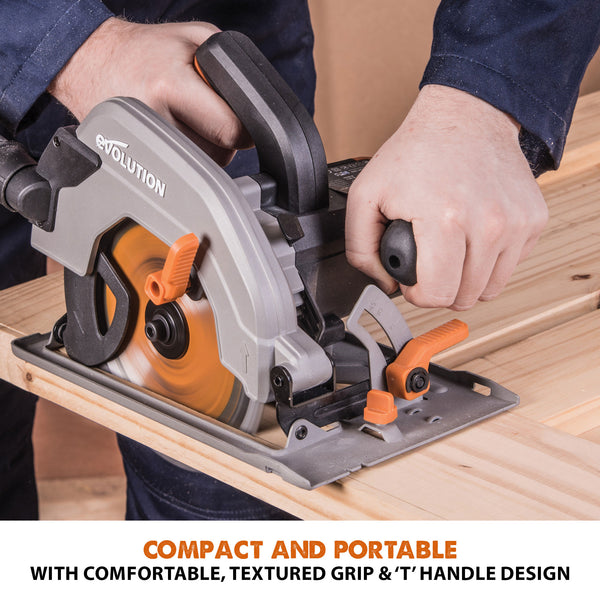 Evolution Cordless R165CCS-Li 6-1/2 in Circular Saw 20V Li-ion EXT Inc Multi-Material Blade with Charger & 4Ah Battery