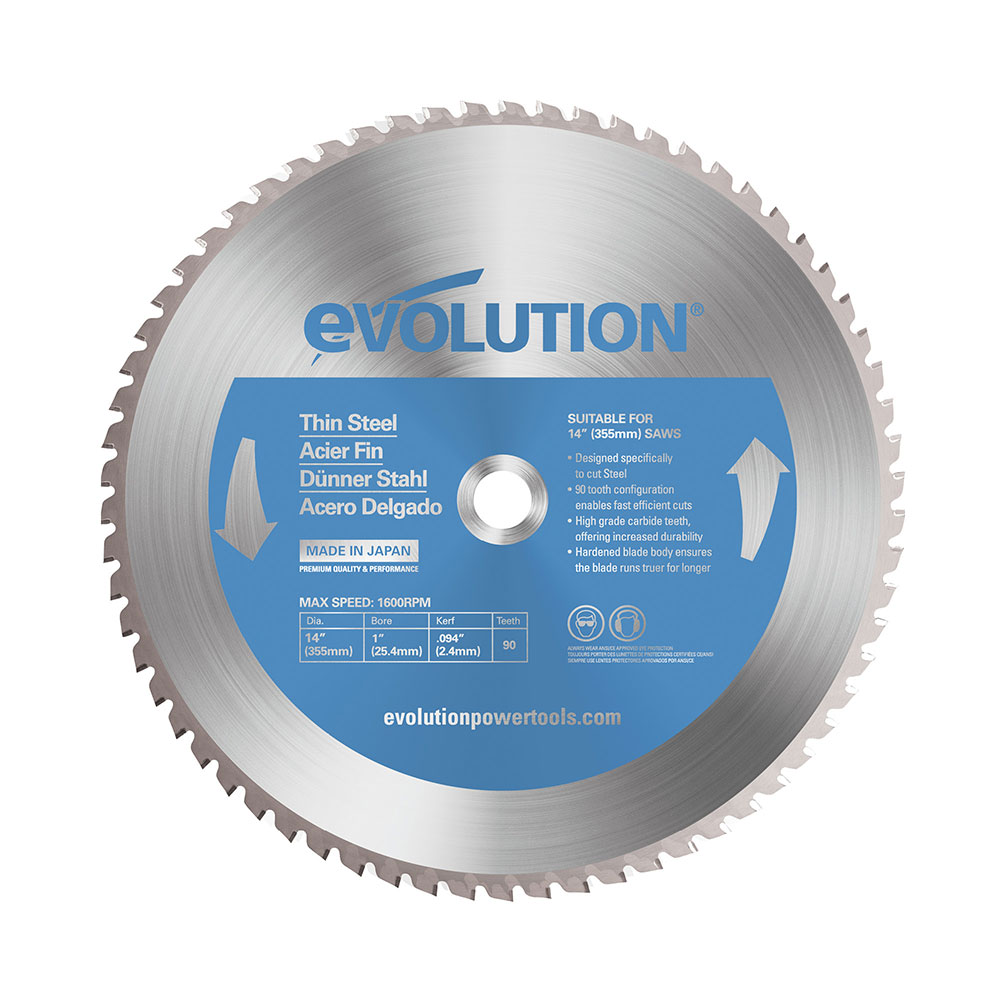 Evolution 14BLADETS: 14 in. 90T, 1 in. Arbor, Tungsten Carbide Tipped ...