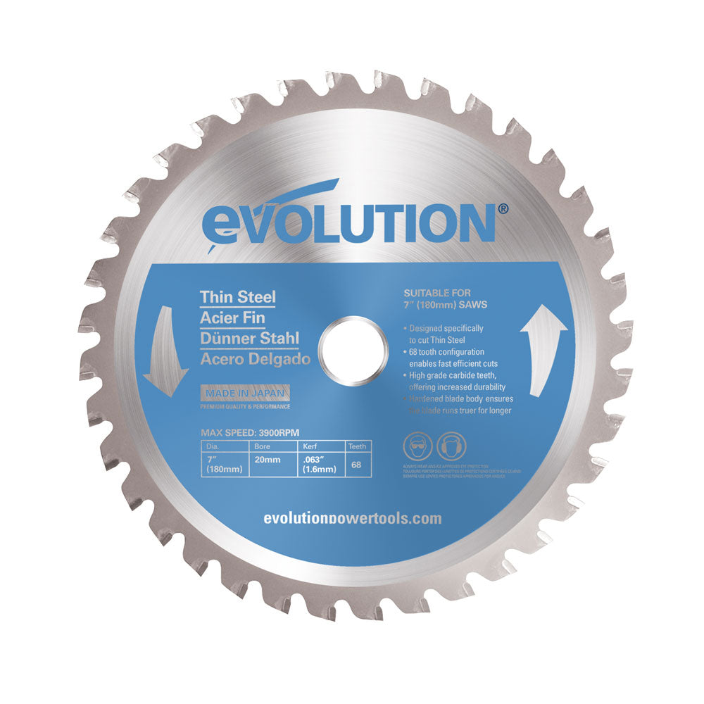 Evolution 180BLADETS: 7 in. 68T, 25/32 in. Arbor, Tungsten Carbide ...