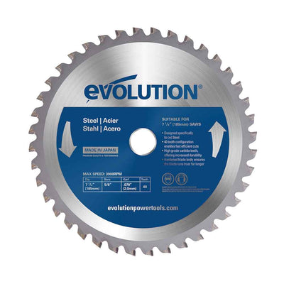 Evolution 7-1/4 in. 40T, 5/8 in. Arbor, Tungsten Carbide Tipped Mild Steel and Ferrous Metal Cutting Blade With Diamond Knockout