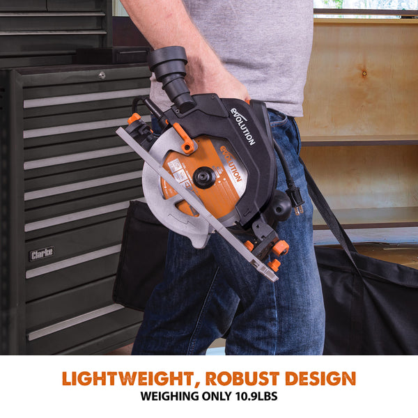 Evolution Power Tools 15 Amp 7-1/4 in. Circular Saw with LED Light, Electric  Brake, 13 ft. Rubber Power Cord and Multi-Material Blade R185CCS - The Home  Depot