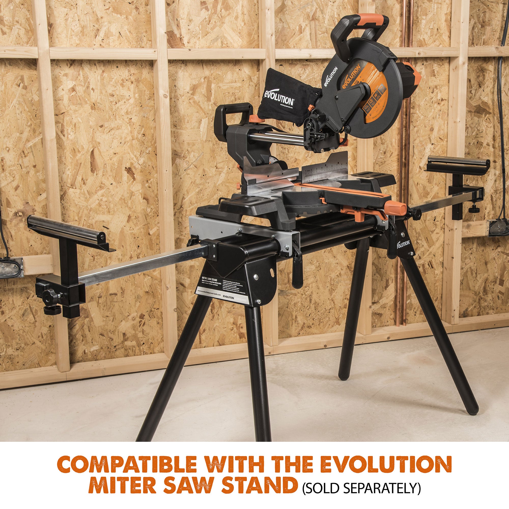 Evolution R255SMS+: Single Bevel Sliding Miter Saw With 10 in. Multi-Material Cutting Blade