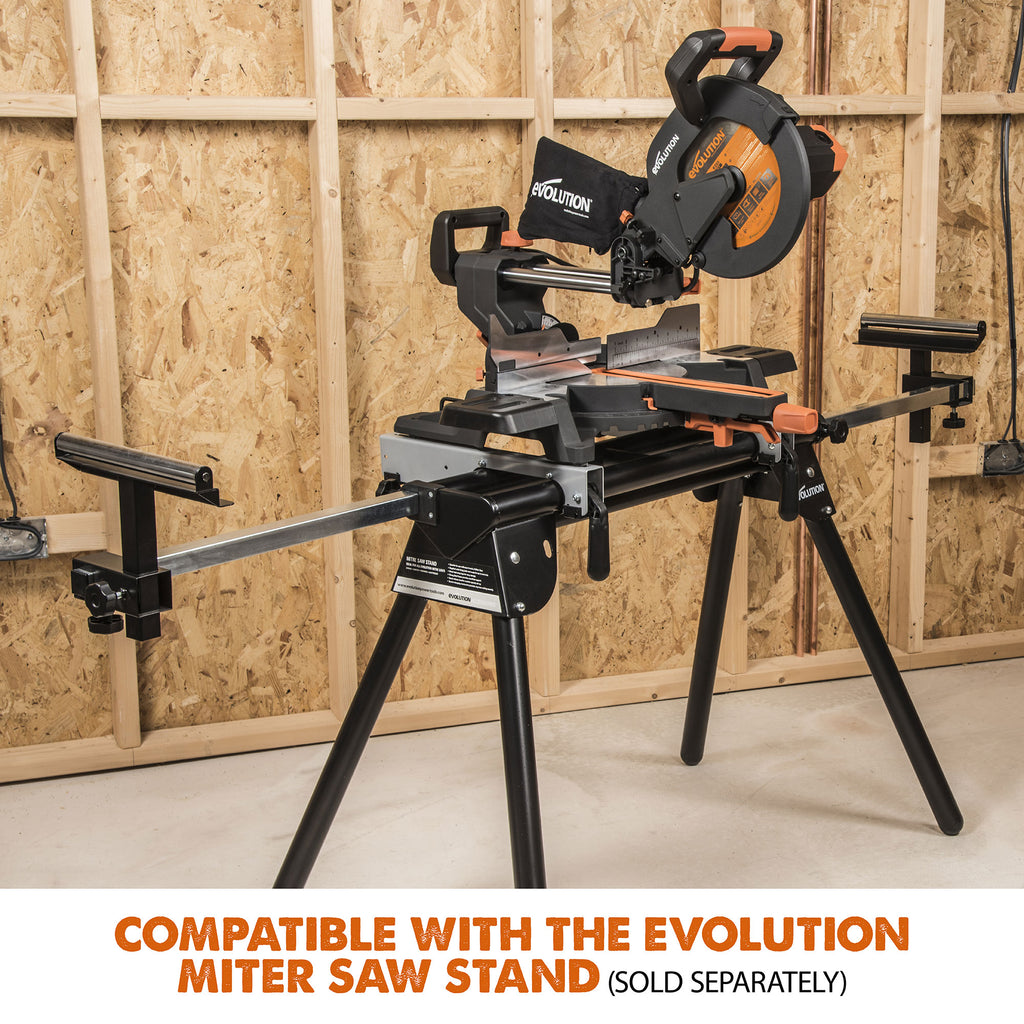 Evolution R255SMS+: Single Bevel Sliding Miter Saw With 10 in. Multi ...