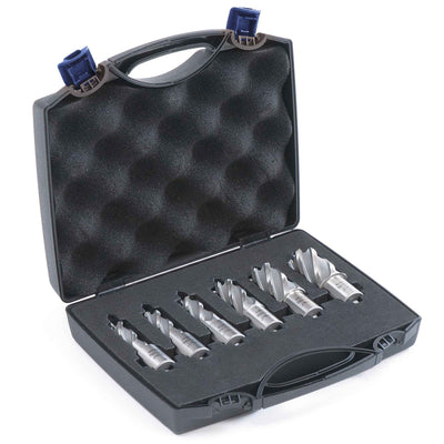 Evolution 6pc 2 in. Depth Annular HSS Mag Drill Cutter Set 9/16 To 1 in. With 3/4 in. Weldon Shank