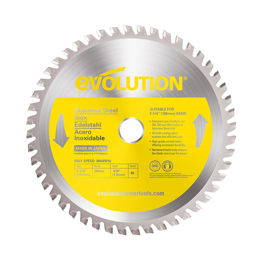 Evolution 185BLADESSN: 7-1/4 in. 48T, 25/32 in. Arbor, Tungsten Carbide ...