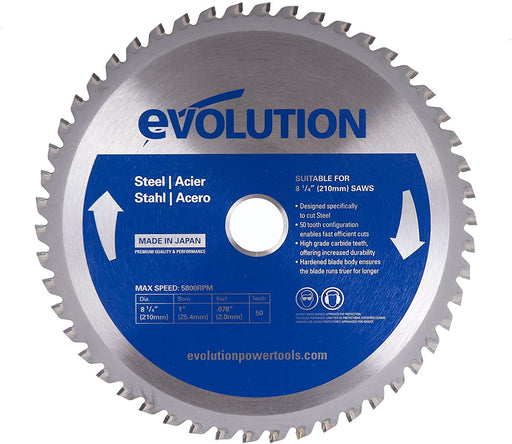 Evolution 8-1/4 in. 50T, 1 in. Bore, Tungsten Carbide Tipped Mild Steel Cutting Blade