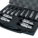 Evolution 12pc 1 in. Depth Annular HSS Mag Drill Cutter Set 7/16 To 1-1/8 Inch With 3/4 Inch Weldon Shank