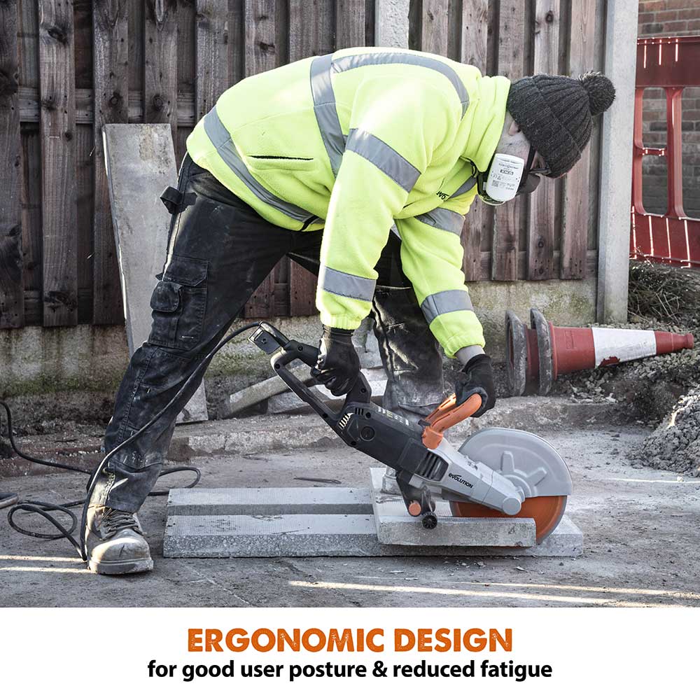Evolution R255DCT | 10 in. | Electric Concrete Saw | Premium Diamond Blade Included