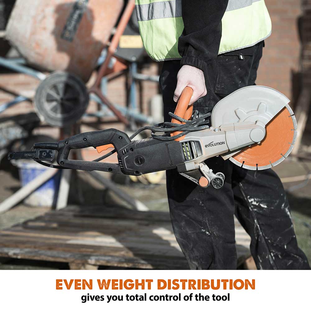 Evolution R255DCT | 10 in. | Electric Concrete Saw | Premium Diamond Blade Included