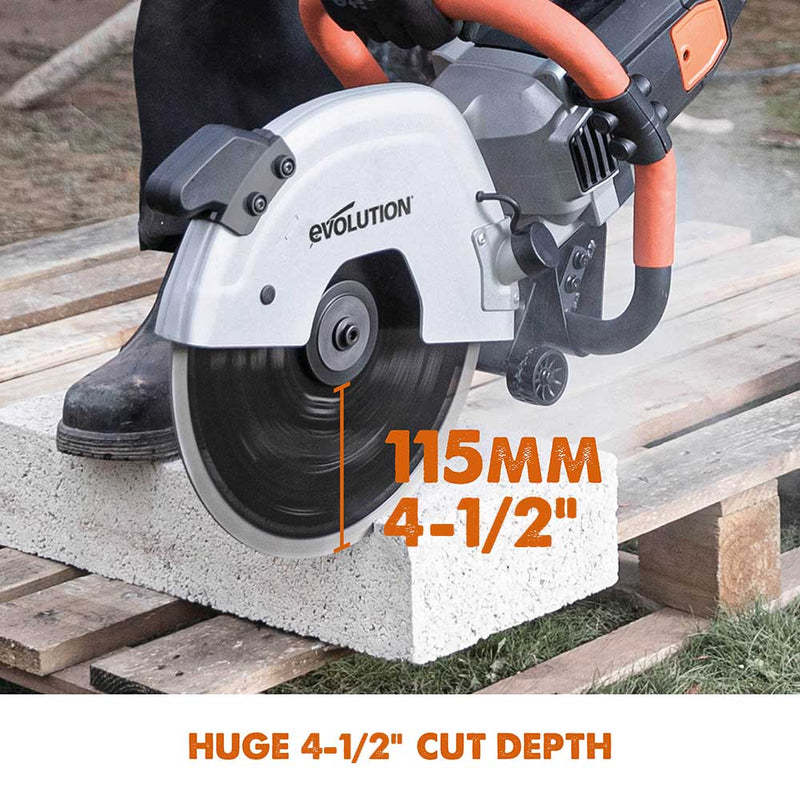 Evolution R300DCT | 12 in. | Electric Concrete Cut-Off Saw | Disc Cutter | Diamond Blade Included