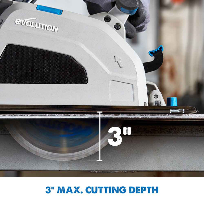 Evolution S210CCS: Metal Cutting Circular Saw with 8-1/4 In. Mild Steel Cutting Blade and Chip Collection we