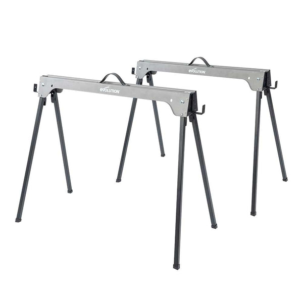 Evolution Folding Metal Saw Horse Trestle Work Stand Twin-Pack