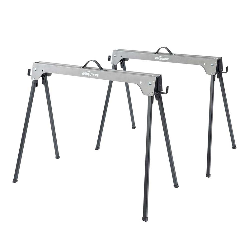 Evolution Folding Metal Saw Horse / Trestle Work Stand Twin-Pack