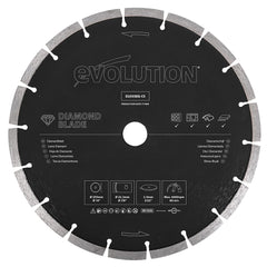 Evolution D255SEG-CS | 10 in. | Segmented Edge | 7/8 in. Arbor | Concrete, Stone, Brick Cutting Diamond Blade