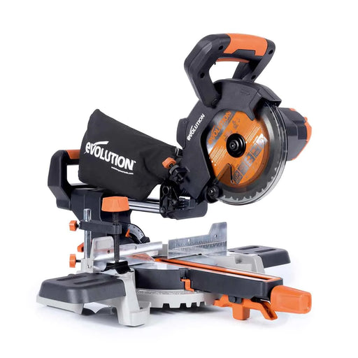 Evolution Cordless 18v EXT Li-Ion R185SMS-Li Sliding Mitre Saw Inc Multi-Material Blade - Evolution Power Tools