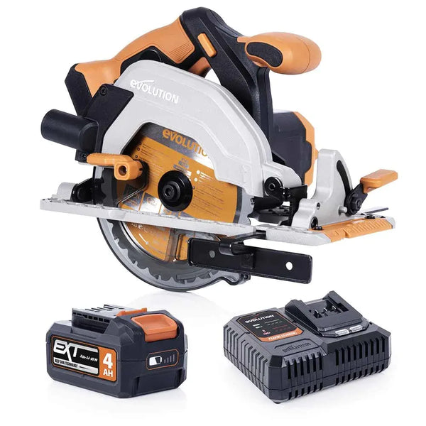 Evolution Cordless R165CCS-Li 6-1/2 in Circular Saw 20V Li-ion EXT Inc Multi-Material Blade with Charger & 4Ah Battery
