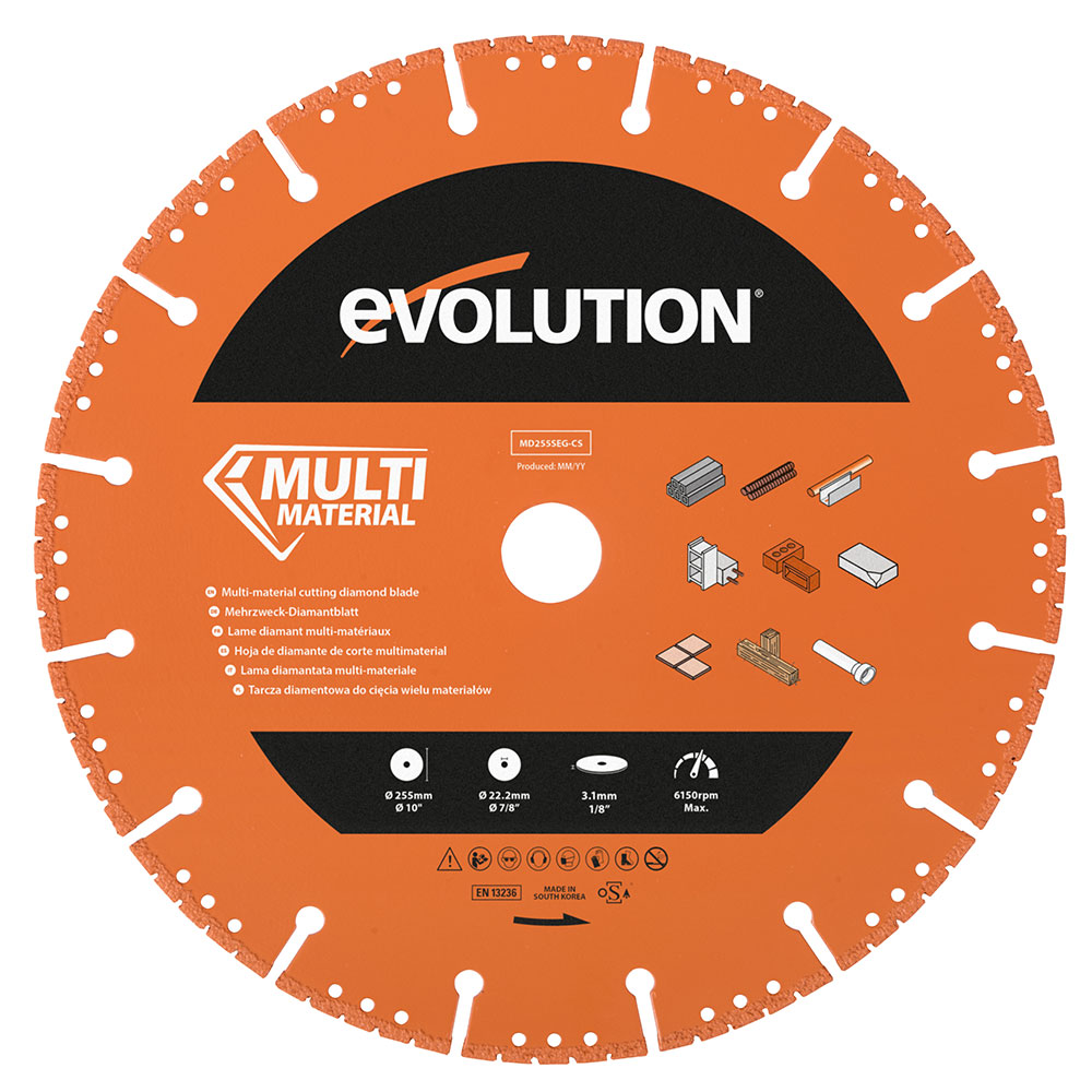 Evolution MD255SEG-CS: 10 in., Segmented Edge, 7/8 in. Arbor
