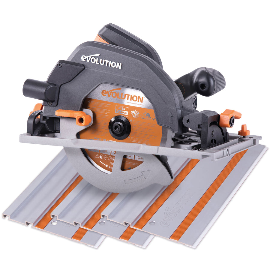 Evolution R185CCSX: Multi-Material Cutting Circular Saw 7-1/4 in. Blade  With 3ft, 4in. Track Included