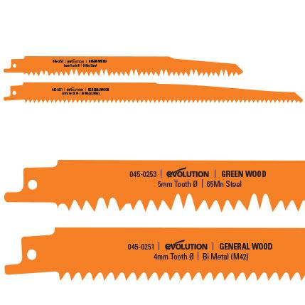 Evolution Reciprocating Saw Wood Cutting Blades (x2)