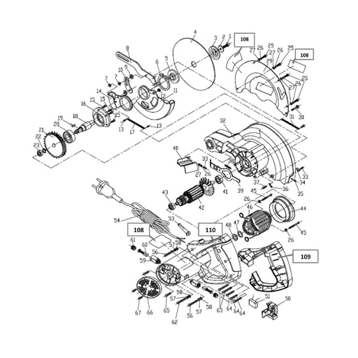 Evolution EVOSAW185HD  Spare Parts (Section 1)