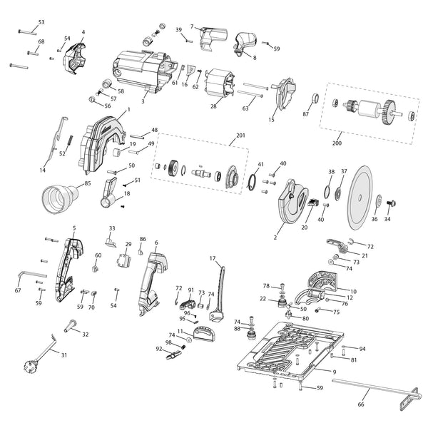 Evolution R185CCSX+ Spare Parts