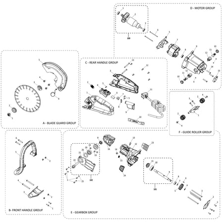Evolution R230DCT 9 In. Concrete Saw Spare Parts