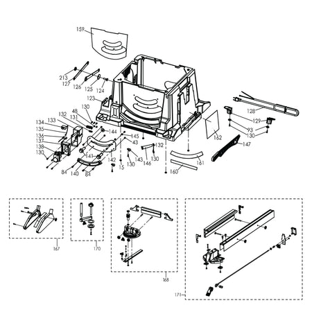 Evolution RAGE5-S Table Saw Spare Parts (Legs, Motor Housing, Top Clamp, Blade Guard, Miter Gauge and Fence)