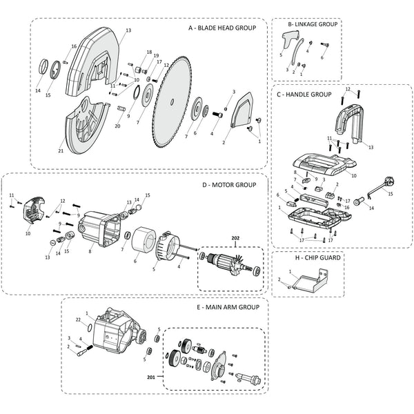 Evolution S355CPS Spare Parts (Head)